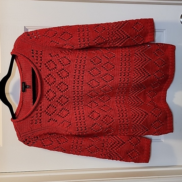Talbots Sweaters - Talbots Knit Coral Red Sweater Long Sleeve Women Size S